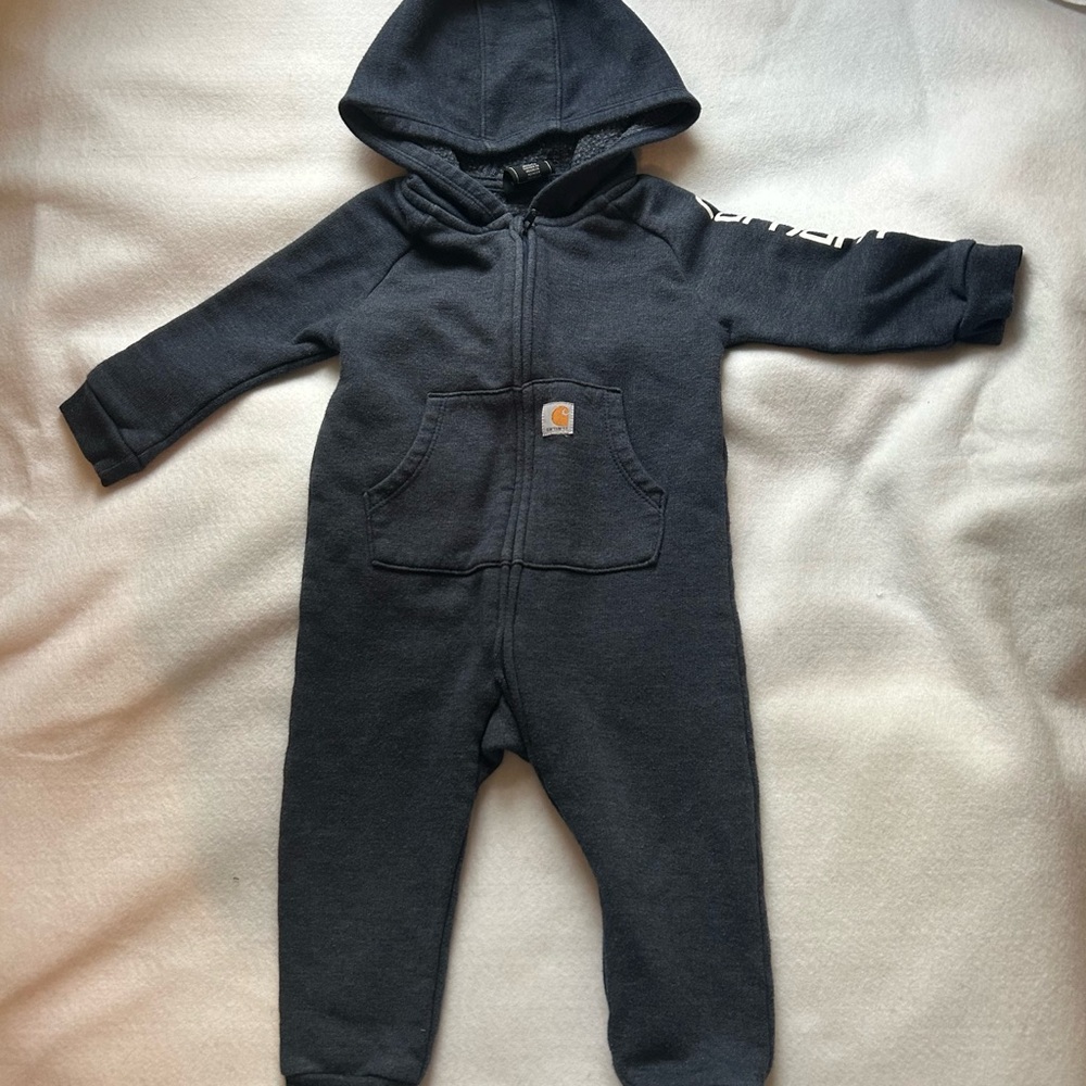 Carhartt Kids Navy Hooded One Piece 12 months